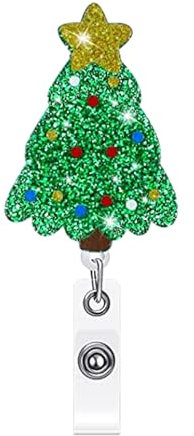 Porte-insigne de Noël - Clips de badges rétractables, rouleaux de vacances mignons | Accessoires de badges Santa, bobine de carte d'identité décorative, clip sur des badges pour femmes,