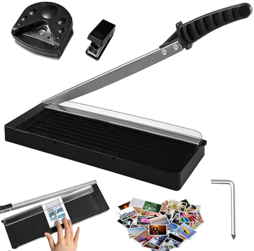 BOYIFEIJIE Papierschneider A4 Kompakt, Papierschneidemaschine, Hebelschneider Manuell Schneidemaschine, Papier Schneidegerät, Paper Cutter, Für bis zu 8 Blätter A4-B7 (80g/m²), für Papier Fotos