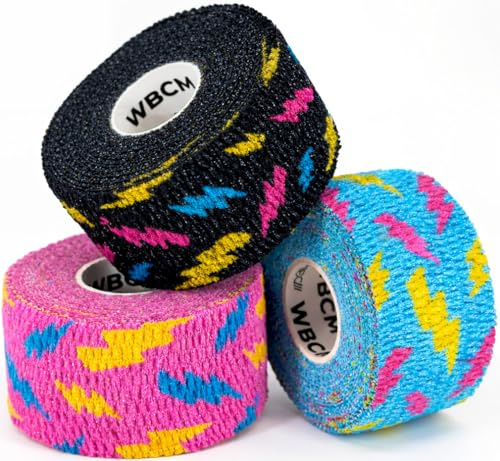 WARM BODY COLD MIND 3,8 cm Daumen Tape für Gewichtheben – Hook Grip Tape für Gym, Powerlifting, Deadlift, Krafttraining, Athletic Finger Wrap (3 Rollen Mix Thunder)