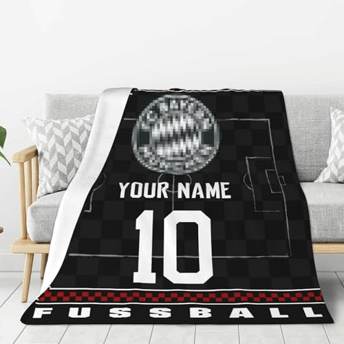 Generisch Personalisierte Bayern Decke 25/26 Auswärtsspiele Bayern Fußball Fanartikel Sofa Fleecedecke,Personalisierte Geschenke für Fußball Fanartike,Weihnachten Geschenke für Fußballfan Kinder