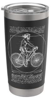 Vitruvian Man Fahrrad Radfahrer Leonardo Da Vinci Radfahren Doppelwandiger Edelstahl-Thermobecher