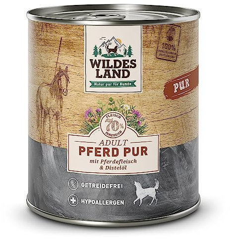 Wildes Land Hundefutter Nassfutter Pferd PUR 800g (1 x 800g)