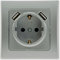 USB-Steckdose mit Berührungschutz 2xUSB Unterputz Schutzkontakt-Steckdose 250V / 16A USB-Port 5V / 2,1A Laden von Smartphone Tablet Grau Silber