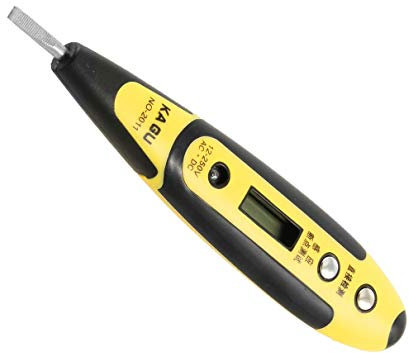 Aexit AC DC 12-250V Gelb Schwarz Gehäuse Schraubendreher LCD Tester (41731999a46d7f74b68d3f5b18e8b86b)