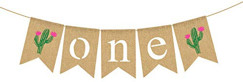 Rainlemon Jute-Hochstuhl-Banner mit Kaktus, Mexiko, Llama, Kaktus, Taco, für Jungen und Mädchen, 1. Geburtstag, Party, Hochstuhl-Girlande, Dekoration