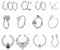 Mayhoop 12 Stück Fake Piercings Fake Nasenpiercing Ear Cuffs Fake Septum Ring Hoop Silber Fake Helix Lippen Piercing Ohrmanschette Ohrclips Non Piercing Schmuck