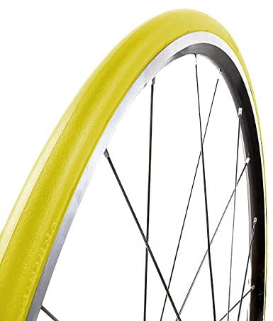 Tannus 100% Pannenschutz-Reifen 700x23c (23-622) Airless Tire Slick | Solider Rennradreifen Road, Farbe Lemon (Gelb), Härte Hard