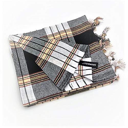 Sauna/bain vapeur/pestemals/serviette de hammam (noir)