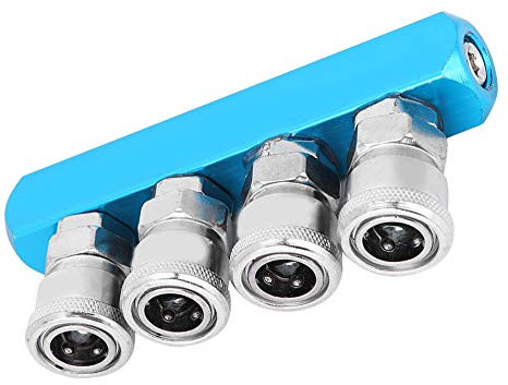 CType Air Compressor Splitter, Quick Connect Air Hose Splitter, Aluminum Alloy Manifold Fitting Pneumatic Fast Coupler