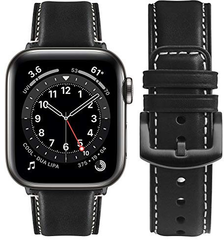 Fullmosa Correa Apple Watch Series 9/8/7 con 41mm, Series 6/5/4 y Se 3/2/1 con 40mm,Series 11/10 con 42mm,Series 3/2/1 con 38mm, Yola Serie Pulsera de Piel Cuero Bruñida para iWatch