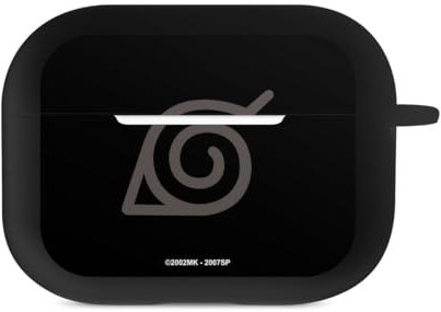 DeinDesign Hülle mit Karabiner kompatibel mit Apple AirPods Pro 1. Generation Case schwarz Schutzhülle mit Schlüsselanhänger Konoha Logo Naruto Shippuden