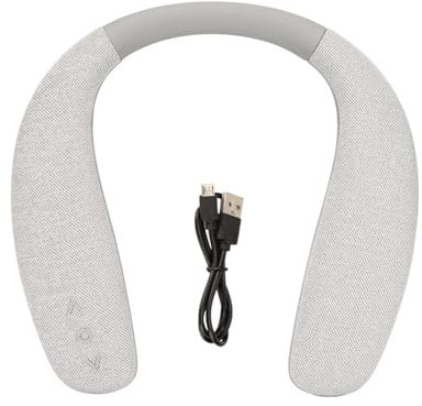 Bluetooth-Lautsprecher mit Nackenbügel, Stereo-Sound, Kabellos, Tragbarer Lautsprecher, Tragbarer Körperlautsprecher, Freisprecheinrichtung, Klare Anrufe für Zuhause, Outdoor, Sport, Reisen(Grau)