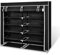 Mogou Stoff Schuhschrank mit Abdeckung, Shoe Cabinet, Schuhregal, Schuhe Schrank, Flurschrank, Schuschrankkommode, 115 x 28 x 110 cm Schwarz