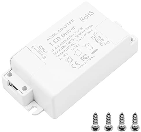 VOANZO Trasformatore da 220V a 12V Trasformatore LED Driver LED 12V Alimentatore LED 12V per Strisce LED e Lampadine LED G4 MR11 MR16 (12W)