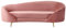 Divano a 3 posti velluto curvo stile glamour rosa pastello e oro
