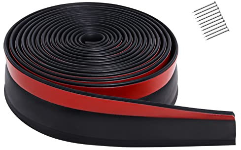Burlete para Puerta de Garaje, Sello de Goma Universal para Sellado Inferior, Aislamiento Antirruido, Antipolvo, Antiviento y Ahorro Energético, Fácil Instalación(6 m)