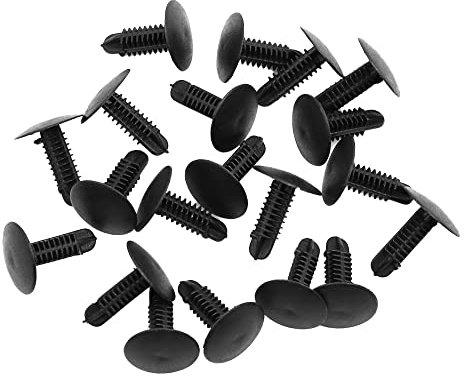 A ABSOPRO Plastique Rivets 5mm Plastique Noir (Ensemble de 20)