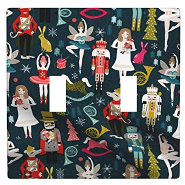 Cache de prise électrique incassable de taille moyenne, résistant aux chocs, motif casse-noisette, danse de Noël, pour femme