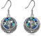 YFN Bastet Goddess Earrings Sterling Silver Egyptian Cat Dangle Drop Earrings Abalone Shell Egypt Jewellery Gifts for Women Girls