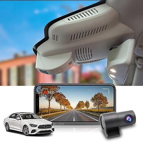 Fitcamx Dashcam Auto Vorne Hinten Geeignet für Mercedes-Benz E-Class (HD2-6269 Schwarz) 2017-2023 W213 (5th Gen), OEM Dashcam 2160P+1080P 4K UHD WiFi, Loop-Aufnahme, G-Sensor, WDR, 128GB Karte