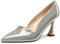 NobleOnly Damen Mittlerem Absatz Heel Spitze Zehenkappe Dress Slip-on Pumps Cute Lässig Büroschuhe Klassisch Schuhe 8 cm Heels Grau 39 EU