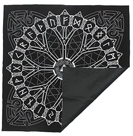 Tiuimk Tarot-Tuch, nordischer Wikinger-Ursprung, Baum, Rune, Casting, Samt, Wahrsagerei, Hexe, Altar