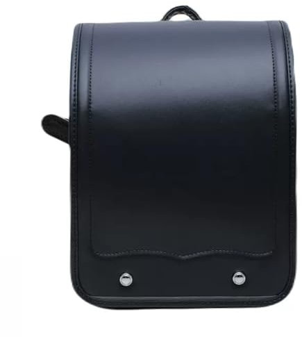 Ransel Randoseru Rucksack Student Schultasche Wasserdichter Rucksack PU Material Magnetverschluss Geeignet für Höhe 82CM-103CM,Schwarz,A