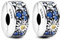 Annmors 925 Sterling Silber Sun Star Clips für Europäische Armbänder und Halskette Perlen mit 5A Zirkonia,Weihnachten,Valentinstag,Muttertag,Geschenkanhänger für Frauen und Mädchen 2-Stück/Paket