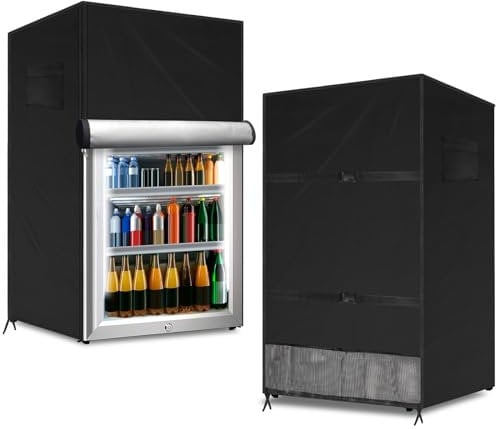 Coldairsoap Outdoor Refrigerator Cover Dust-proof for Protecting Vertical Freezers/Beverage Refrigerators, Compact 3.0 Cubic Feet Freezer Covers for