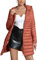 Geschallino Taglie Forti Donna Giacca Imbottita Leggera Trapuntata Lungo Inverno Cappotto con Cappuccio 7148APlus Arancione 5XL