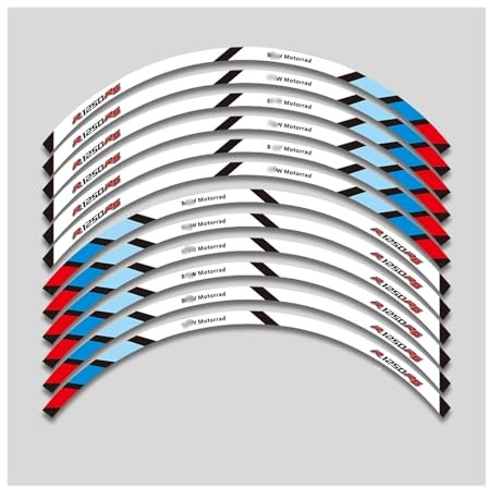 ForgUe Motorrad Aufkleber Für Für R1250RS R 1250 R1250 Rs 1250RS Motorrad Räder Aufkleber Felge Reifen Reflektierende Streifen Dekorative Zubehör Aufkleber Set Felgenaufkleber(6)