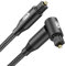 EMK Cable audio óptico digital ángulo recto cable toslink (Junta dorada, fibra ópticos 90 grados, óptica a toslink, rotación 360 grados) cables ópticos para Soundbar, DVD, altavoces, TV (1,5 m)