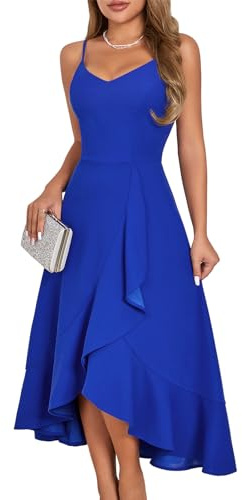 Women's Cocktail Dress for Wedding Guest, Formal Party Dress RoyalBlue L