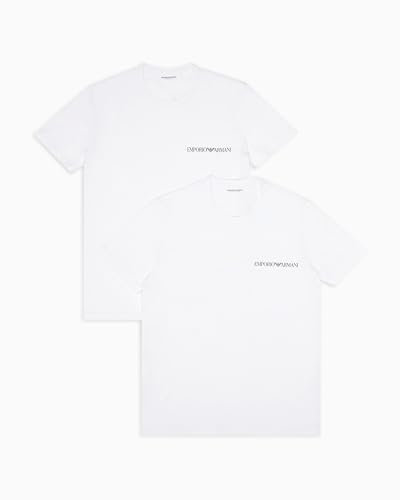 EMPORIO ARMANI Herren 2-Pack Crew Neck T-Shirt, weiß/weiß, L