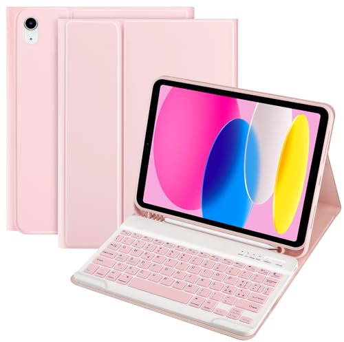 TQQ Cover iPad 10 Generazione con Tastiera/(A16) 11 Generation (11/10.9 pollici, 2025/2022), Italiano QWERTY Layout, Tastiera Bluetooth Staccabile Compatibile con iPad 11/10