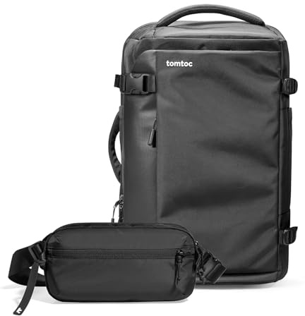 tomtoc Travel backpack 40L Aviator-T33 1.5L Crossbody Sling Bag RFID Blocking