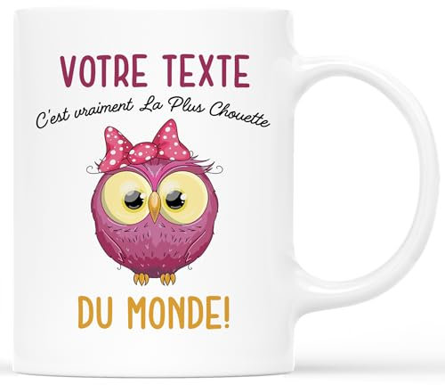 𝗖𝗔𝗗𝗘𝗔𝗨 𝗣𝗟𝗨𝗦 Mug Personnalisé Prénom - Prenom C'est Vraiment La Plus Chouette Du Monde - Mug Drole, Mug Humour, Tasse Humoristique, Mug Tasse Humour, Mug Drole Homme, Mug Rigolo Femme