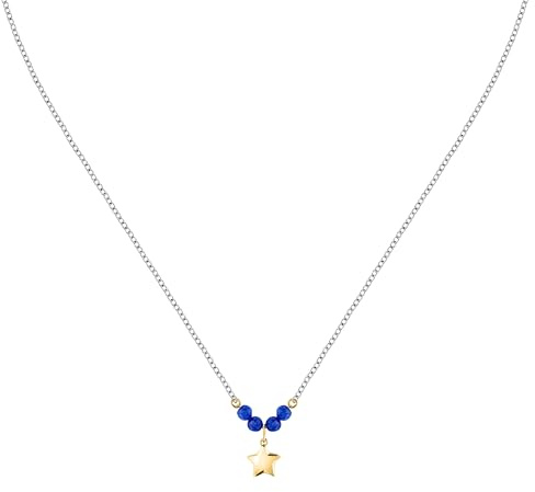 MORELLATO Damen-Halskette aus Stahl mit Stern, Perlen, Kollektion Talismani, Geschenk Maestra - SAIX22