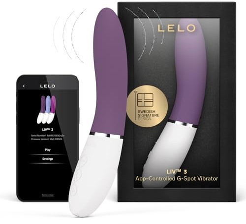 LELO LIV 3 App-gesteuerter G-Punkt-Vibrator für Frauen mit 8 Lusteinstellungen und gebogener Form, Sextoy (Plum)