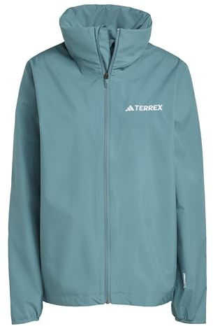 adidas Damen Terrex Multi Essentials 2 Layer Rain Jacket, Preloved Teal, XL