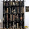 Vorhänge Blickdichte mit Ösen Gardinen 2er Set Retro-Fantasy-Bücherregal Totenkopf Verdunkelungsvorhang Braunes Thermovorhang Ösenvorhang Schiebevorhänge für Schlafzimmer Wohnzimmer B 200 x H 245 cm