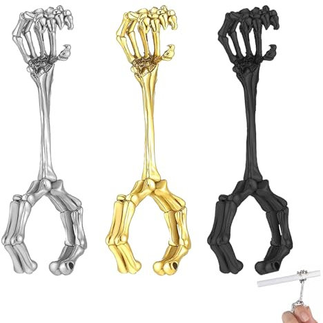KASESSS 3 Pieces Cigarette Holder Ring Elegant, Smoker Cigarette Holder Ring Prevent Stains Falling and Smelly Fingers, Cigarette Ring Holder for Women and Men Protect Your Finger (Sliver,Gold,Black)