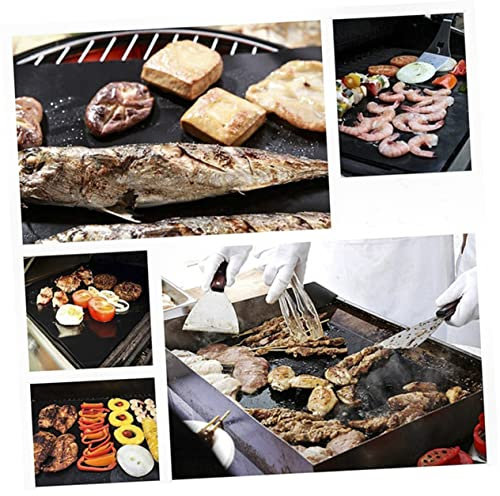 YARNOW 9 Pièces Tapis de Cuisson Feuille de Cuisson reutilisable Feuille Cuisson reutilisable Feuille de Cuisson pour Four Tapis Cuisson Barbecue Plaque de Cuisson Tapis de Barbecue Black