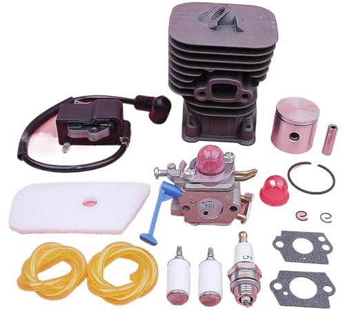 JUNPIY 35mm Cylinder Piston Carburetor Ignition Coil Kit, for Husqvarna 128C 128CD 128LD Trimmer 545008082 545081848 545046701 Cylinder piston