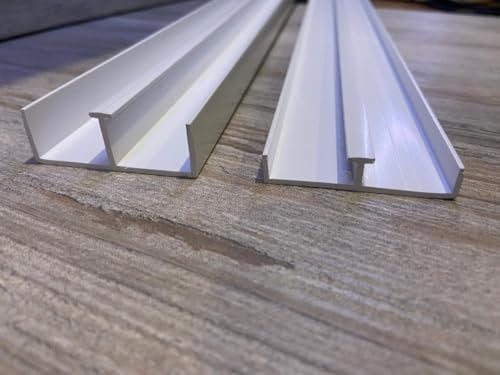 18mm White Plastic Sliding Door Track Set to Suit 18mm Door/Panel (White, 2' (610mm) Long)