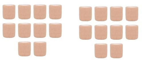 Eoslcusmvl 20 Stück Beige Sport Selbstklebende Elastische Bandage 4,5 Elastisches Band für Kniestützpolster, Finger