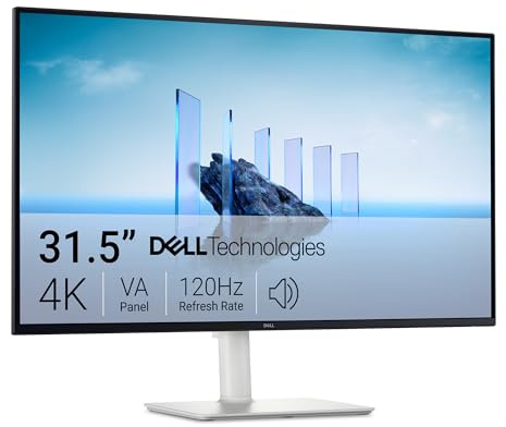 Dell 32 Plus 4K Monitor - S3225QS - 31.5-inch 4K (3840 x 2160) up to 120Hz 16:9 Display, VA Panel, AMD FreeSync Premium, 99% sRGB, 95% DCI-P3, 1500:1 Contrast Ratio, Comfortview - Ash White