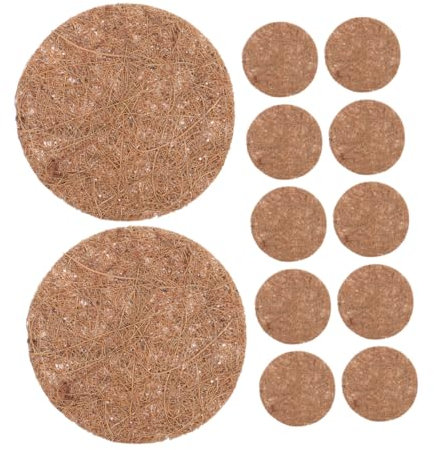 BESTonZON 16 Stück Brutmatte Pflanzgefäßeinlage aus Kokosfaser Kokosnusseinlagen für Pflanzgefäße Taubenversorgung Nistunterlagen für Vögel Kokosfaser für Pflanzen Brown