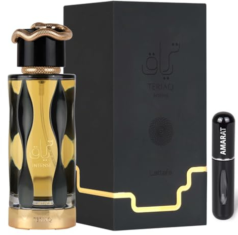 Teriaq Intense Original Parfüm 100 ml lang anhaltender arabischer Unisex Parfüm aus Dubai importiert mit nachfüllbarem Zerstäuber 5 ml Aromaduft (Intense)