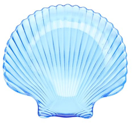 Lurrose Piatto Frutta in Vetro Cristallo Blu Vassoio Portata Trasparente Elegante per Insalata Snack e Frutta Contenitore Alimentare Resistente e Facile da Pulire per Eventi e Uso